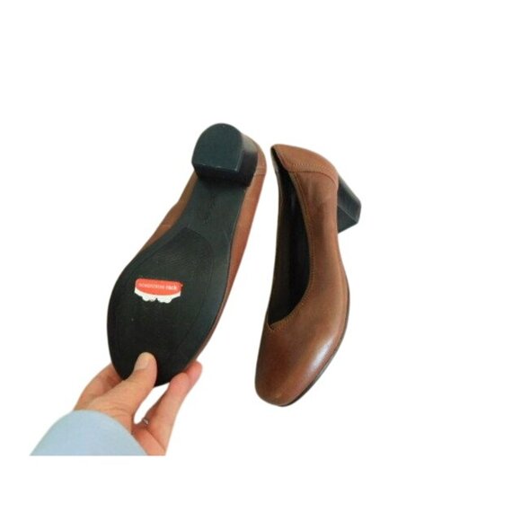 David Tate Size 9WW Brown Leather Heels Shoes NEW - Picture 4 of 4